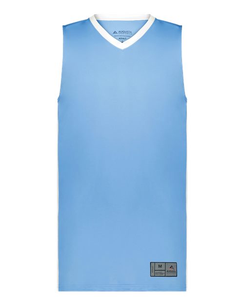 Augusta Sportswear 6887 Youth Match-Up Basketball Jersey - Columbia Blue/ White - front