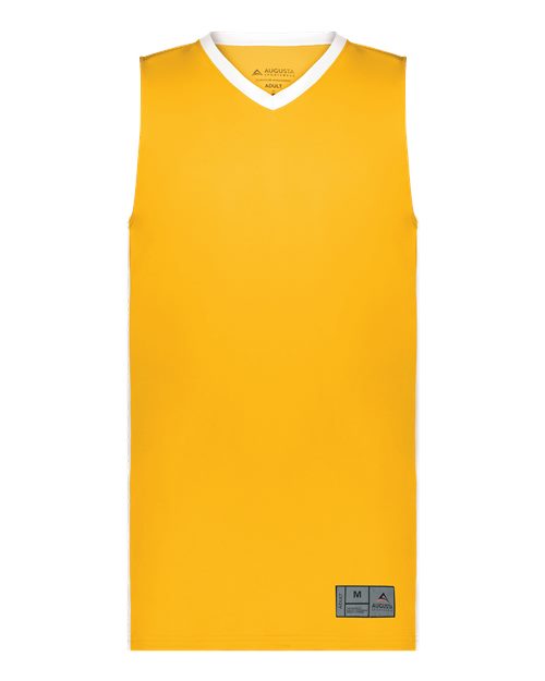 Augusta Sportswear 6887 Youth Match-Up Basketball Jersey - Gold/ White - front