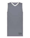 Augusta Sportswear 6887 Youth Match-Up Basketball Jersey - Graphite/ White - front