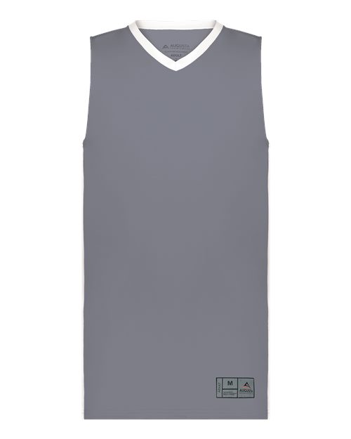 Augusta Sportswear 6887 Youth Match-Up Basketball Jersey - Graphite/ White - front
