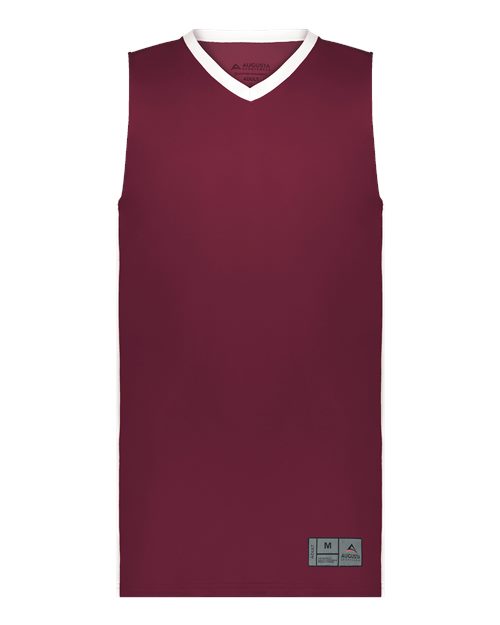 Augusta Sportswear 6887 Youth Match-Up Basketball Jersey - Maroon/ White - front