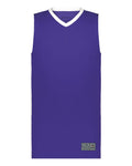Augusta Sportswear 6887 Youth Match-Up Basketball Jersey - Purple/ White - front