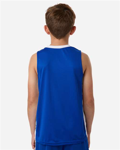 Augusta Sportswear 6887 Youth Match-Up Basketball Jersey - Royal/ White - model back
