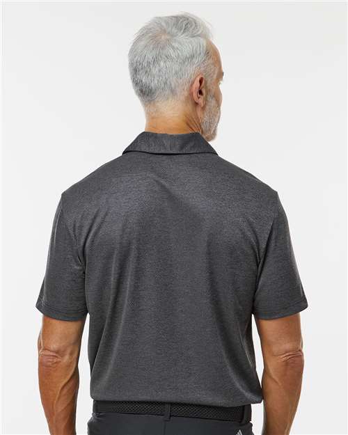 Adidas A591 Men's Space Dyed Polo - Black Melange - model back