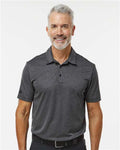 Adidas A591 Men's Space Dyed Polo - Black Melange - model front
