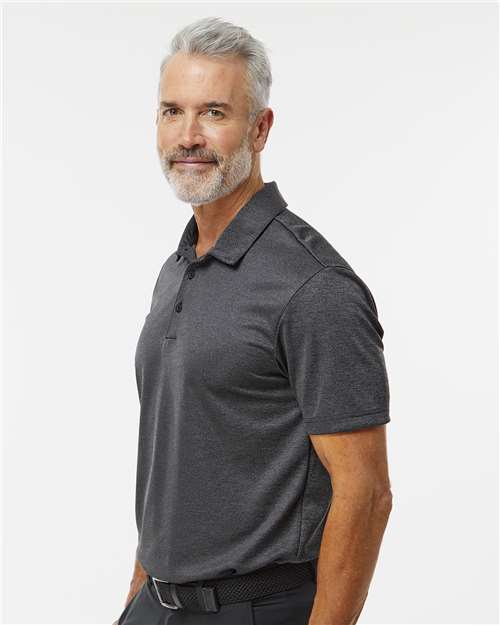 Adidas A591 Men's Space Dyed Polo - Black Melange - model side