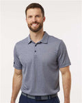 Adidas A591 Men's Space Dyed Polo - Collegiate Navy Melange - model front