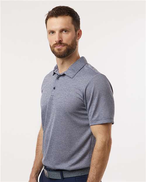 Adidas A591 Men's Space Dyed Polo - Collegiate Navy Melange - model side