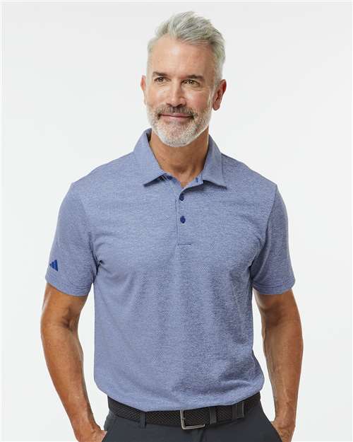 Adidas A591 Men's Space Dyed Polo - Collegiate Royal Melange - model front