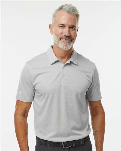Adidas A591 Men's Space Dyed Polo - Grey One Heather - model front