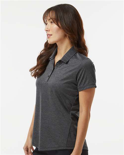 Adidas A592 Women's Space Dyed Polo - Black Melange - model side