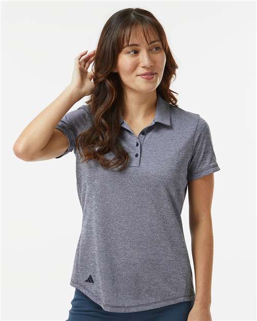 Adidas A592 Women's Space Dyed Polo - Collegiate Navy Melange - model front