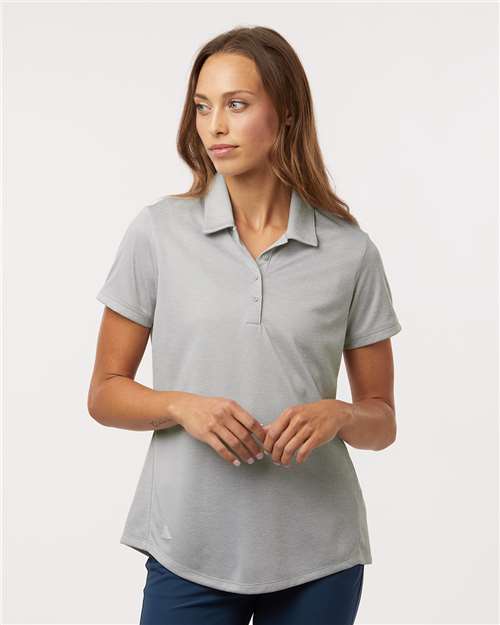 Adidas A592 Women's Space Dyed Polo - Grey One Heather - model front