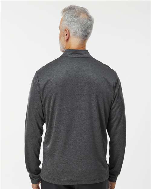 Adidas A593 Men's Space Dyed Quarter-Zip Pullover - Black Melange - model back