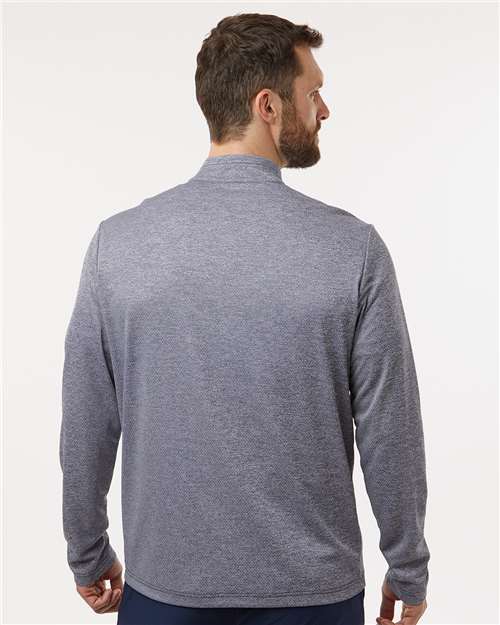 Adidas A593 Men's Space Dyed Quarter-Zip Pullover - Collegiate Navy Melange - model back