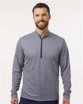 Adidas A593 Men's Space Dyed Quarter-Zip Pullover - Collegiate Navy Melange - model front