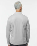 Adidas A593 Men's Space Dyed Quarter-Zip Pullover - Grey One Heather - model back
