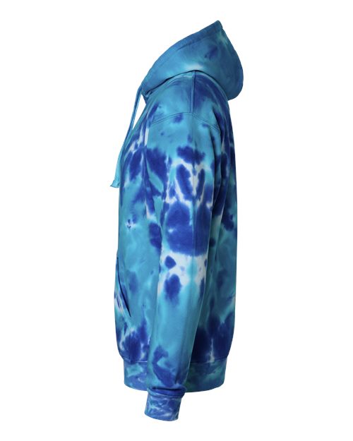 Colortone 8777 Unisex Tie-Dyed Hooded Sweatshirt - Multi Blue - side
