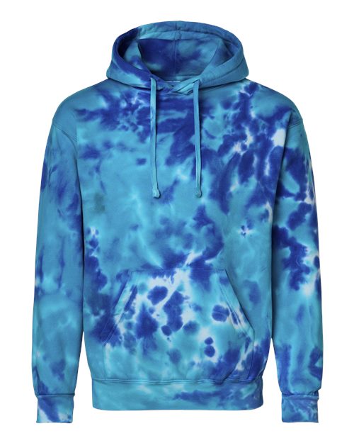 Colortone 8777 Unisex Tie-Dyed Hooded Sweatshirt - Multi Blue - front