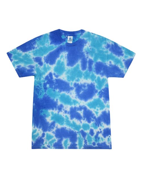 Colortone 1000 Unisex Multi-Color Tie-Dyed T-Shirt - Multi Blue - front