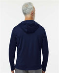 Adidas A596 Men's Lightweight Quarter-Zip Hooded Pullover - Collegiate Navy - model back