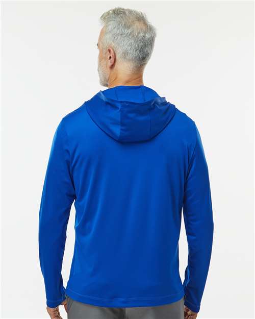 Adidas A596 Men's Lightweight Quarter-Zip Hooded Pullover - Collegiate Royal - model back