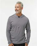 Adidas A596 Men's Lightweight Quarter-Zip Hooded Pullover - Grey Three - model front