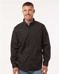 DRI DUCK 4450 Men's Craftsman Woven Shirt - Black - model front