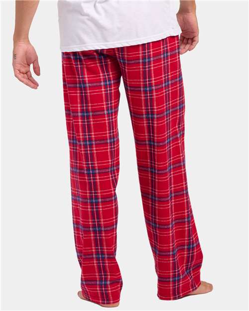 Boxercraft BM6624 Men's Harley Flannel Pants - Brick Red Kingston - model back