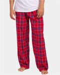 Boxercraft BM6624 Men's Harley Flannel Pants - Brick Red Kingston - model front