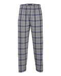 Boxercraft BM6624 Men's Harley Flannel Pants - Oxford Heather/ Navy Kingston - front