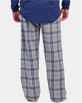 Boxercraft BM6624 Men's Harley Flannel Pants - Oxford Heather/ Navy Kingston - model back