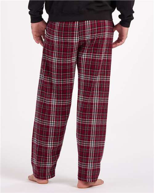Boxercraft BM6624 Men's Harley Flannel Pants - Maroon Plaid - back