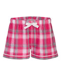 Boxercraft BW6501 Women's Flannel Shorts - Pink Sophia Plaid - front