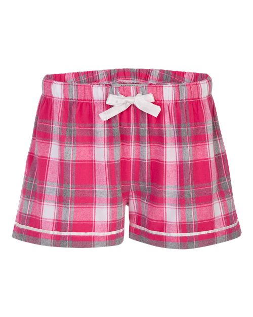 Boxercraft BW6501 Women's Flannel Shorts - Pink Sophia Plaid - front