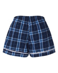 Boxercraft BW6501 Women's Flannel Shorts - Navy/ Columbia Plaid - back