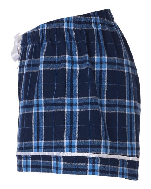 Boxercraft BW6501 Women's Flannel Shorts - Navy/ Columbia Plaid - side