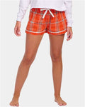 Boxercraft BW6501 Women's Flannel Shorts - Burnt Orange Kingston Plaid - model front