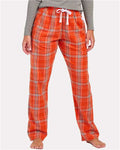 Boxercraft BW6620 Women's Haley Flannel Pants - Burnt Orange Kingston Plaid - model front
