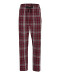 Boxercraft BW6620 Women's Haley Flannel Pants - Maroon Plaid - front