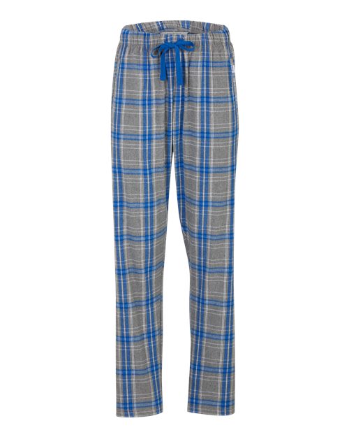 Boxercraft BW6620 Women's Haley Flannel Pants - Oxford Heather/ Royal Kingston - front