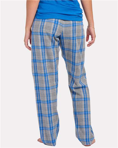 Boxercraft BW6620 Women's Haley Flannel Pants - Oxford Heather/ Royal Kingston - model back