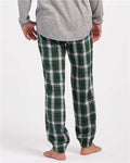 Boxercraft BM6625 Unisex Flannel Joggers - Green/ White Plaid - model back