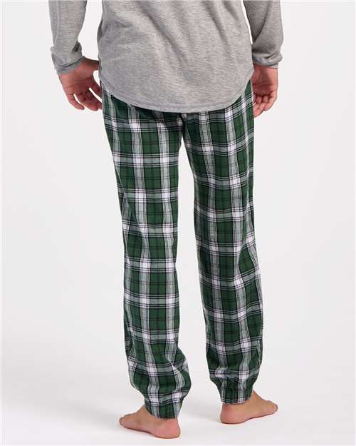 Boxercraft BM6625 Unisex Flannel Joggers - Green/ White Plaid - model back