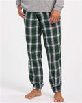 Boxercraft BM6625 Unisex Flannel Joggers - Green/ White Plaid - model front
