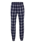 Boxercraft BM6625 Unisex Flannel Joggers - Navy/ Silver Plaid - front