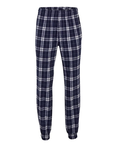 Boxercraft BM6625 Unisex Flannel Joggers - Navy/ Silver Plaid - front