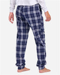Boxercraft BM6625 Unisex Flannel Joggers - Navy/ Silver Plaid - model back