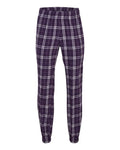 Boxercraft BM6625 Unisex Flannel Joggers - Purple/ White Plaid - front