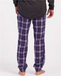 Boxercraft BM6625 Unisex Flannel Joggers - Purple/ White Plaid - model back